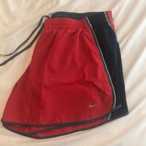 women’s red nike dri-fit shorts